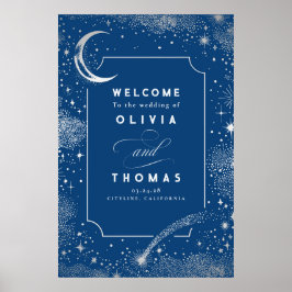 Póster Signo de bienvenida de Boda celeste de Starry Nigh