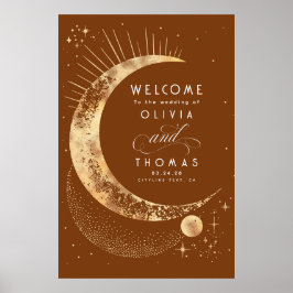 Póster Signo de bienvenida de Boda celeste de Starry Nigh
