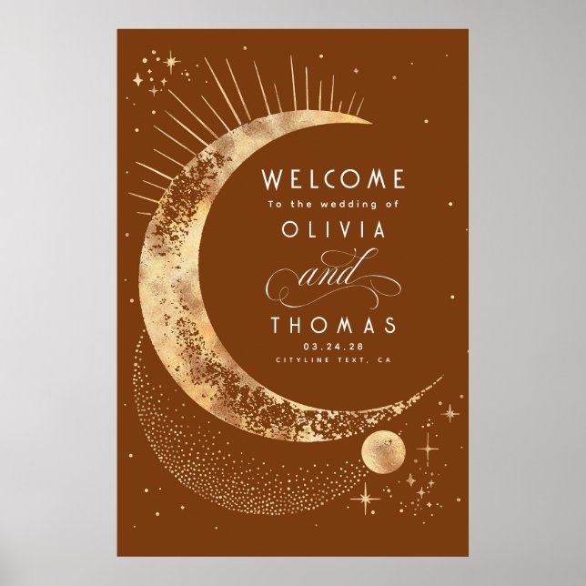 Póster Signo de bienvenida de Boda celeste de Starry Nigh (Frente)