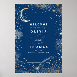 Póster Signo de bienvenida de Boda celeste de Starry Nigh