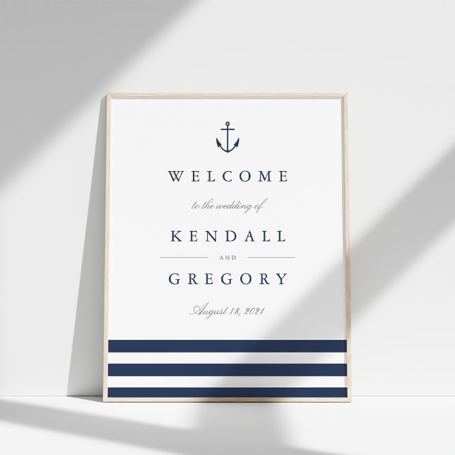 Póster Signo de bienvenida de Boda de anclaje náutico (Subido por el creador)