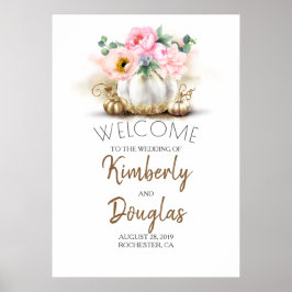 Póster Signo de bienvenida de Boda de Boda Floral de Cala