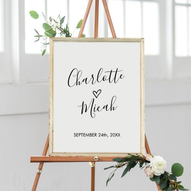 Póster Signo de bienvenida de Boda de corazón dibujado a  (Subido por el creador)