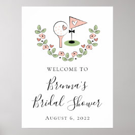 Póster Signo de bienvenida de Boda de ducha marital con t
