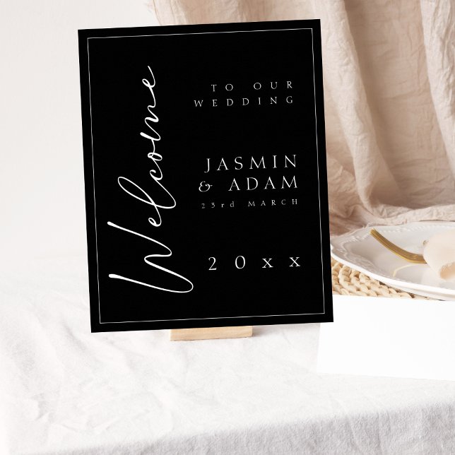 Póster Signo de bienvenida de Boda de escritura blanca mí (Subido por el creador)