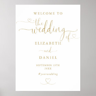 Póster Signo de bienvenida de Boda de escritura moderna G