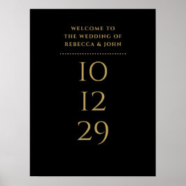 Póster Signo De Bienvenida De Boda De Fecha Especial De O