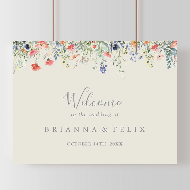 Póster Signo de bienvenida de Boda de flores silvestres m (Subido por el creador)