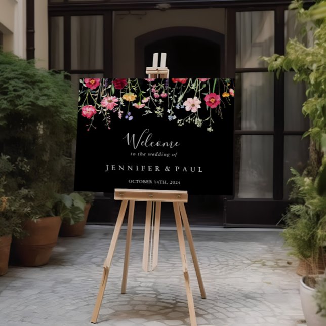 Póster Signo de bienvenida de Boda de flores silvestres m (Subido por el creador)