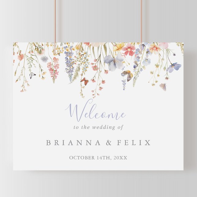 Póster Signo de bienvenida de Boda de flores silvestres m (Subido por el creador)