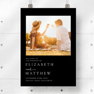 Póster Signo de bienvenida de Boda de foto con guión mode