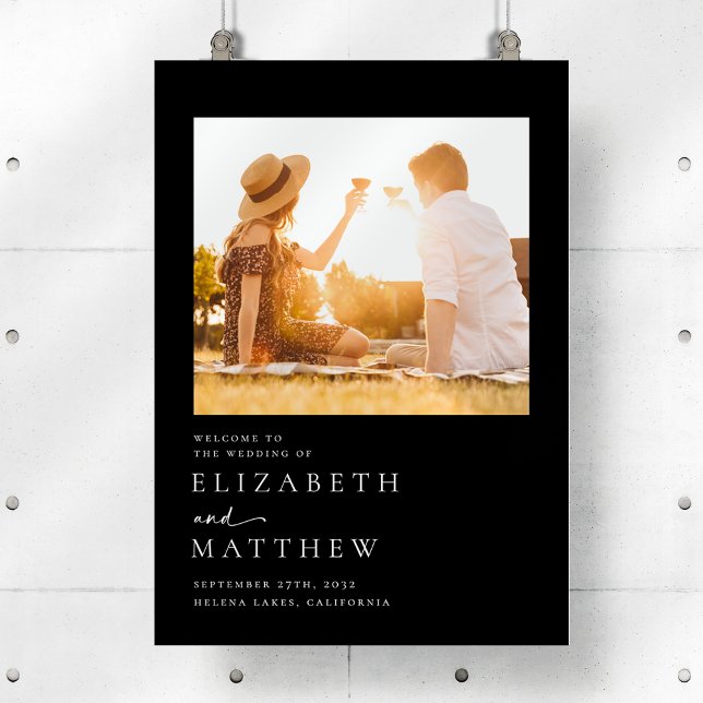 Póster Signo de bienvenida de Boda de foto con guión mode (Subido por el creador)