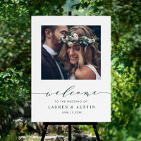 Signo de bienvenida de Boda de fotografía de escri