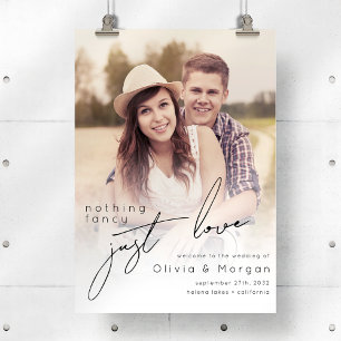 Póster Signo de bienvenida de Boda de fotos con guión mod