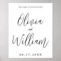 Signo de bienvenida de Boda de guión de caligrafía