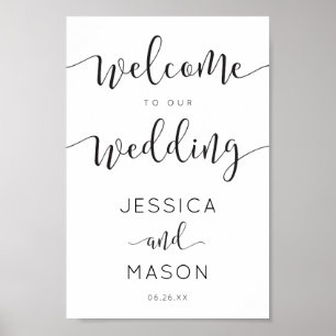 Póster Signo de bienvenida de Boda de guiones rusos