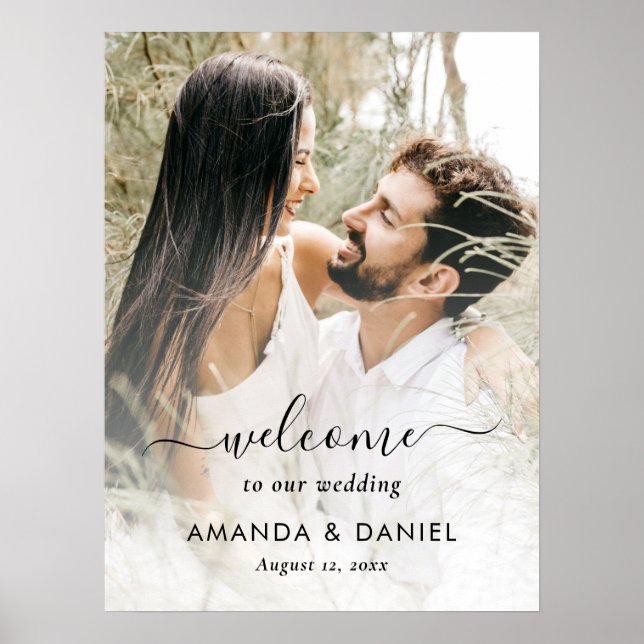 Póster Signo de bienvenida de Boda de imágenes con guión  (Frente)
