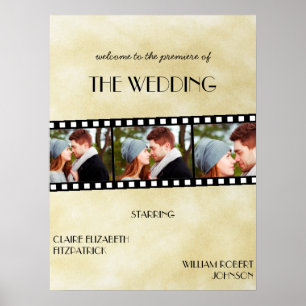 Póster Signo de bienvenida de Boda de la tira de película