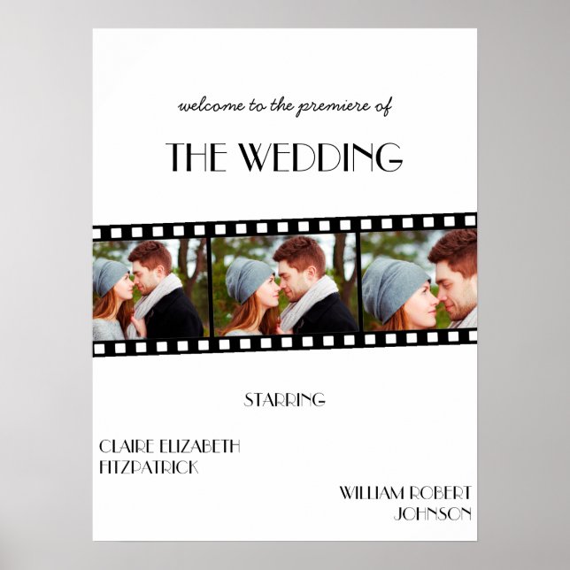 Póster Signo de bienvenida de Boda de la tira de película (Frente)