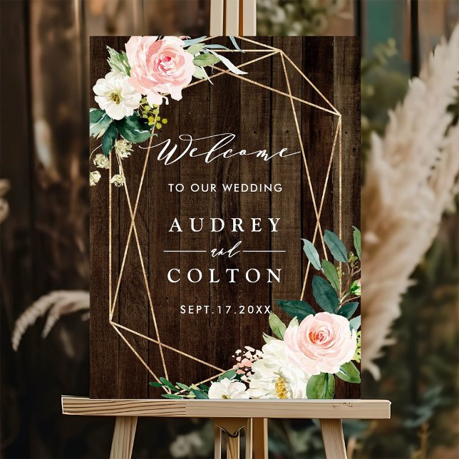 Póster Signo de bienvenida de Boda de madera de imitación (Subido por el creador)