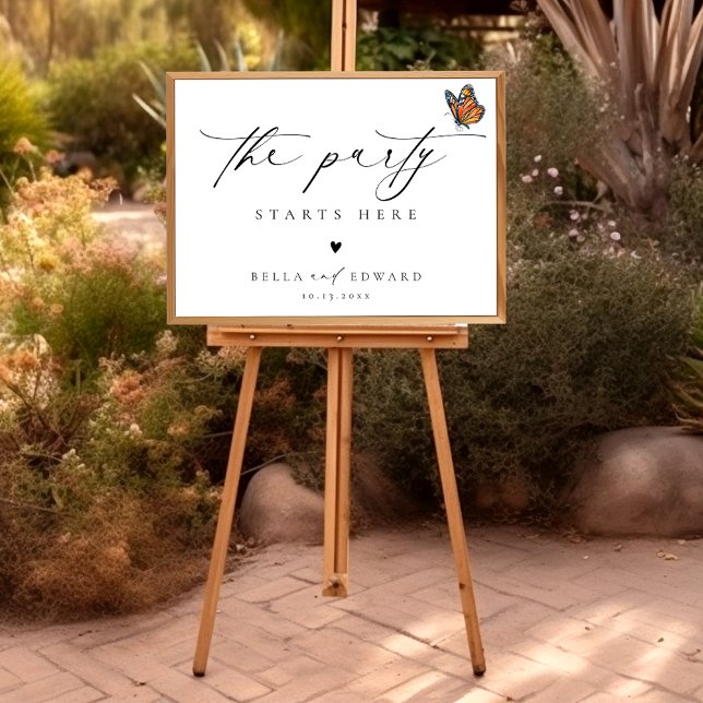 Póster Signo de bienvenida de Boda de mariposa minimalist (Subido por el creador)