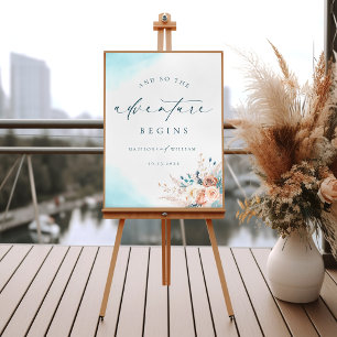 Póster Signo de bienvenida de boda de playa