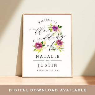 Póster Signo de bienvenida de Boda de próspero florecimie