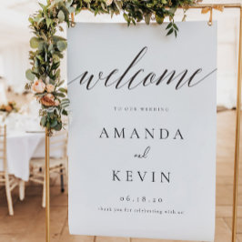 Póster Signo de bienvenida de Boda de script