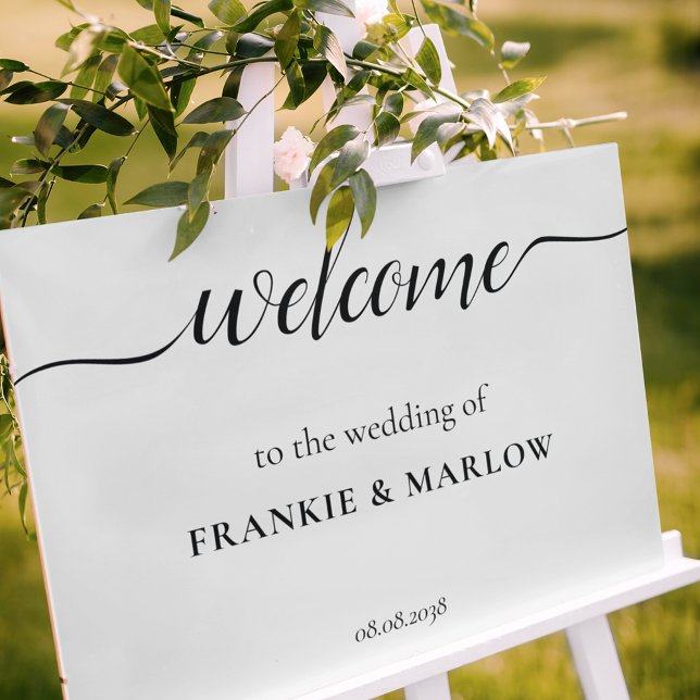 Póster Signo de bienvenida de Boda de script elegante hor (Subido por el creador)