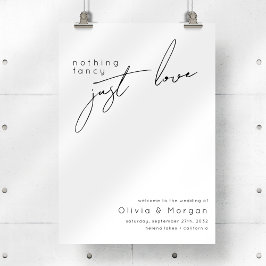 Póster Signo de bienvenida de Boda de script moderno