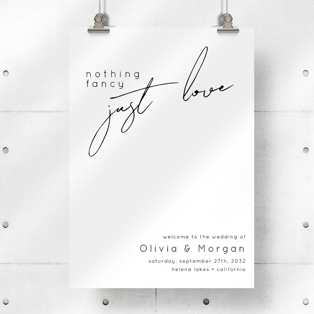 Póster Signo de bienvenida de Boda de script moderno (Subido por el creador)