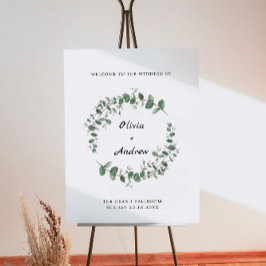 Póster Signo de bienvenida de Boda de verde