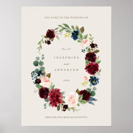 Póster Signo de bienvenida de Boda de Winter Elegance