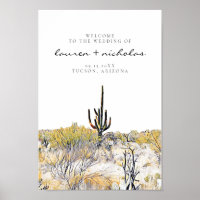 Signo de bienvenida de Boda del desierto de Arizon