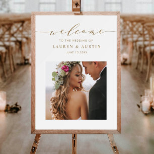 Póster Signo de bienvenida de Boda elegante de guiones do