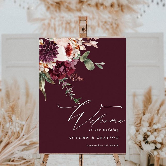 Póster Signo de bienvenida de Boda floral de romance de o (Subido por el creador)