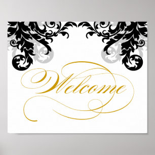 Póster Signo de bienvenida de Boda floreciente de 8 x 10 