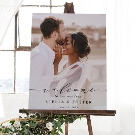 Póster Signo de bienvenida de Boda fotográfico elegante c