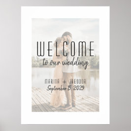 Póster Signo de bienvenida de Boda fotográfico moderno