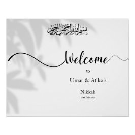 Póster Signo de bienvenida de Boda islámico