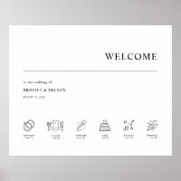 Signo de bienvenida de Boda Minimalista moderno de