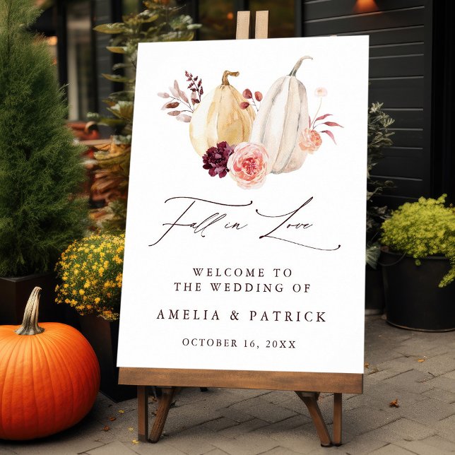 Póster Signo de bienvenida de Boda otoño en la calabaza d (Subido por el creador)
