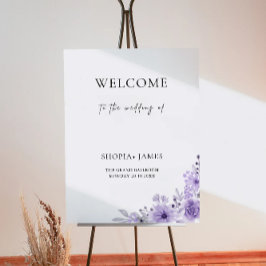 Póster Signo de bienvenida de Boda púrpura