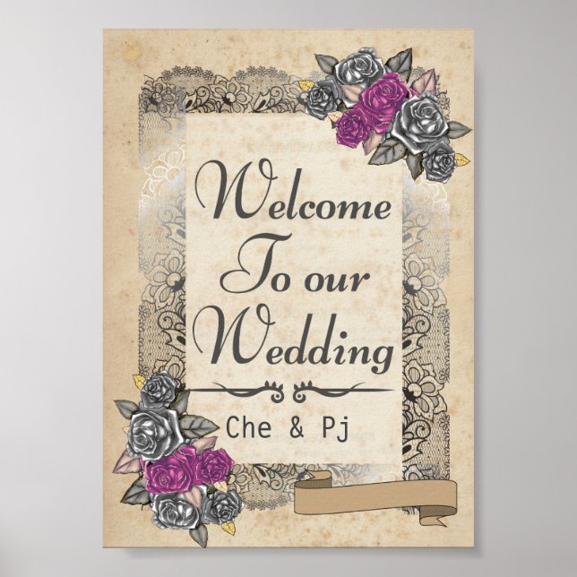Póster Signo de bienvenida de Boda ruso (Frente)