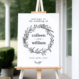 Póster Signo de bienvenida de Boda rústico folclórico de