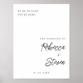 Póster Signo de bienvenida de boda simple y elegante