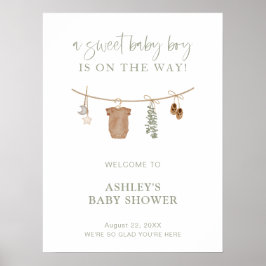 Póster Signo de bienvenida de Boho Baby Shower, ducha ver