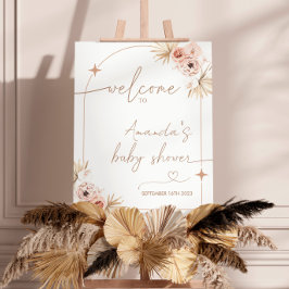 Póster Signo de bienvenida de Boho Baby Shower, moderno g