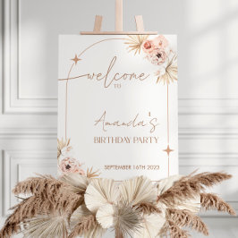 Póster Signo de bienvenida de Boho Birday Party | Bienven