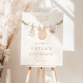 Póster Signo de bienvenida de Boho Chica Clothesline Baby